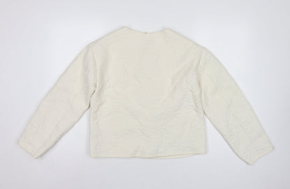Per Una Women’s Ivory S Quilted Floral Collarless Jacket