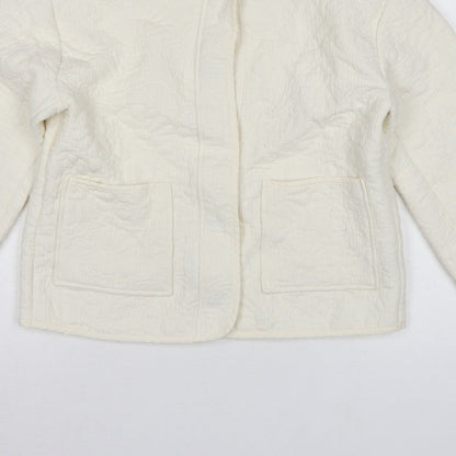 Per Una Women’s Ivory S Quilted Floral Collarless Jacket