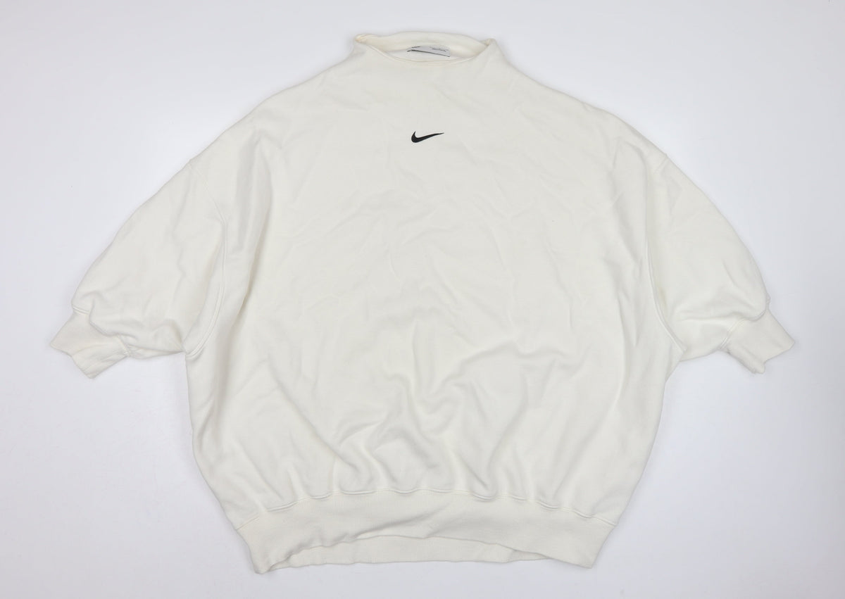Nike Women’s Ivory XL Oversized High Neck Logo Pullover Sweatshirt