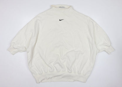 Nike Women’s Ivory XL Oversized High Neck Logo Pullover Sweatshirt