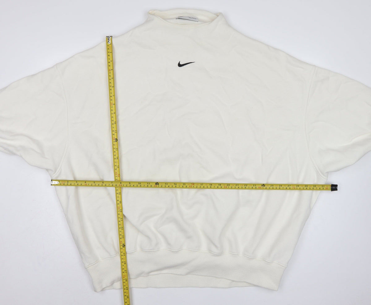 Nike Women’s Ivory XL Oversized High Neck Logo Pullover Sweatshirt