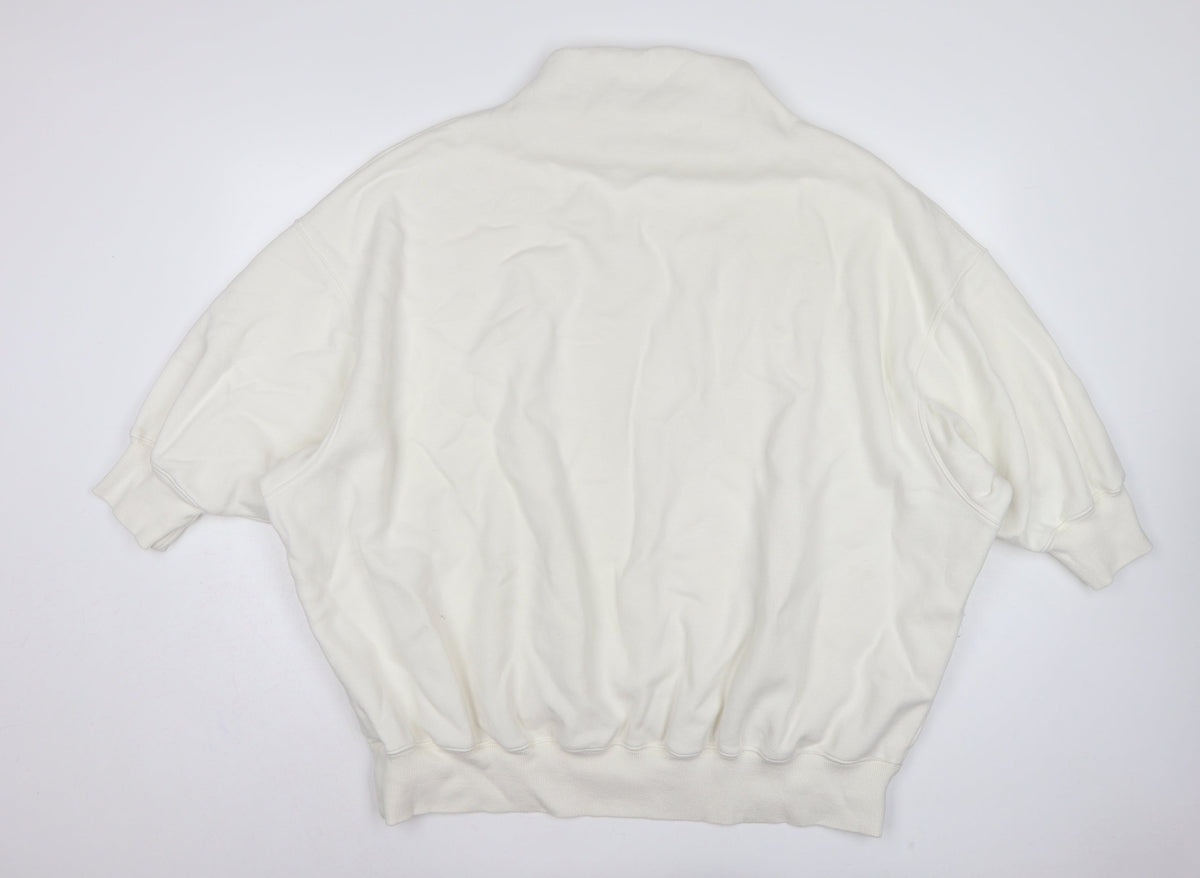 Nike Women’s Ivory XL Oversized High Neck Logo Pullover Sweatshirt