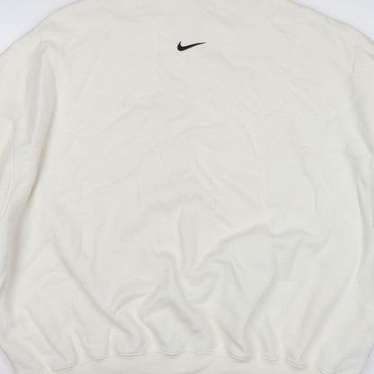 Nike Women’s Ivory XL Oversized High Neck Logo Pullover Sweatshirt