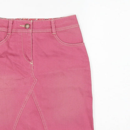 Boden Women’s Pink UK 6 Cotton Denim Pencil Knee Length Skirt