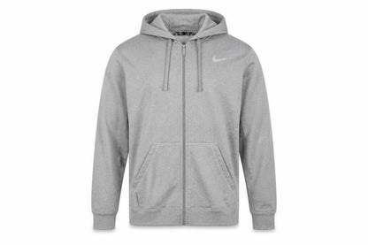 Nike Men's Grey M Therma-FIT Full Zip Hooded Fleece Hoodie Logo