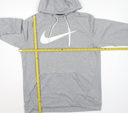 Nike Men’s Grey Large Dri-FIT Logo Pullover Hoodie