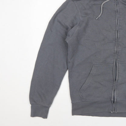 NICCE Men’s Grey L Full Zip Logo Hoodie Cotton Blend
