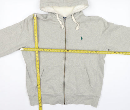 Polo Ralph Lauren Men’s Grey M Full Zip Logo Hoodie Fleece