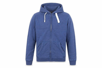 FatFace Men’s Blue L Full Zip Hooded Cotton Sweatshirt Logo Pockets