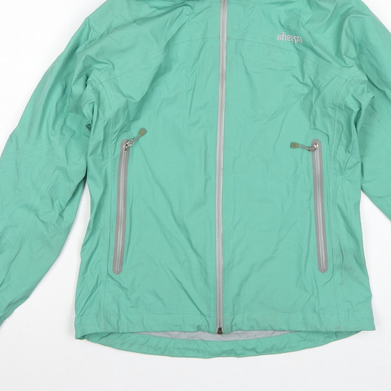 Sherpa Women’s Green XS Hooded Rain Jacket Lightweight Outdoor Shell