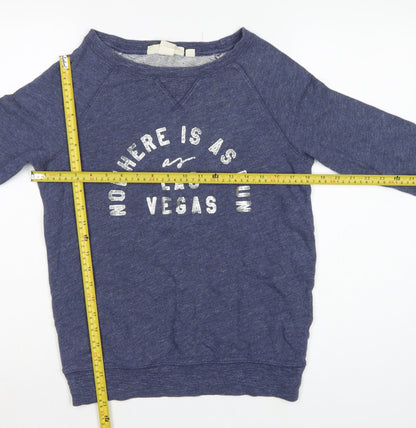 L.O.G.G. Women’s Blue XS Las Vegas Graphic Raglan Pullover Sweatshirt