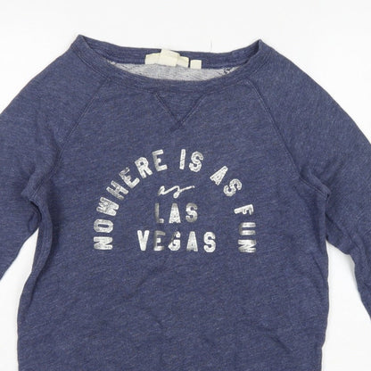 L.O.G.G. Women’s Blue XS Las Vegas Graphic Raglan Pullover Sweatshirt
