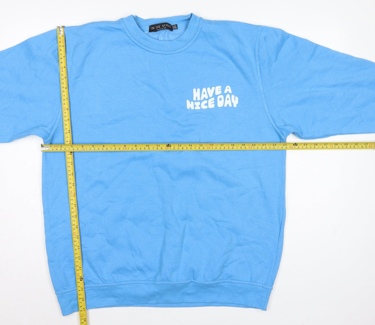In The Style Women’s Blue UK 10/12 Pullover Sweatshirt Graphic Print
