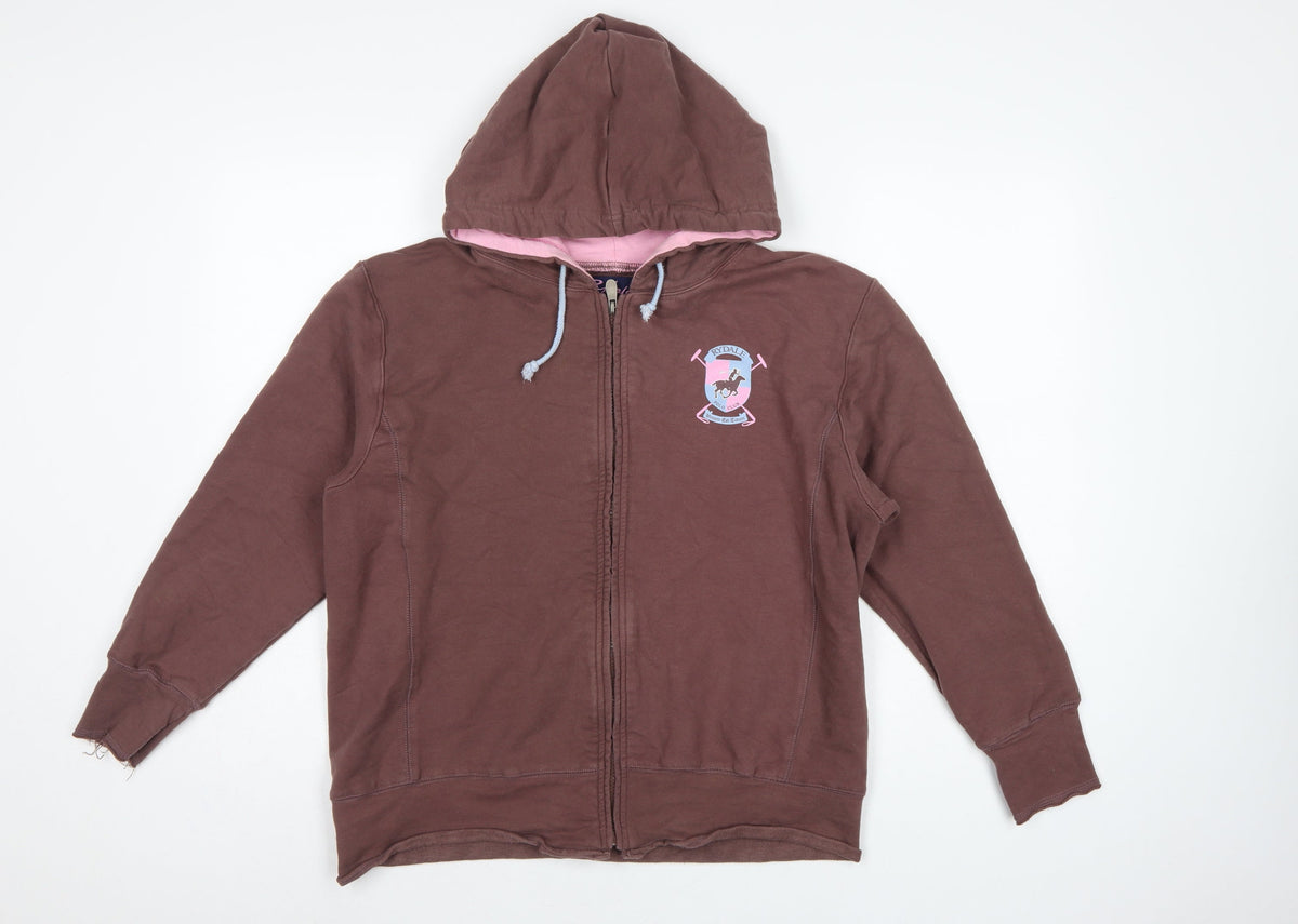 Rydale Women’s Brown Pink Full Zip Equestrian Hoodie Size M