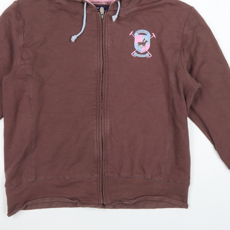 Rydale Women’s Brown Pink Full Zip Equestrian Hoodie Size M