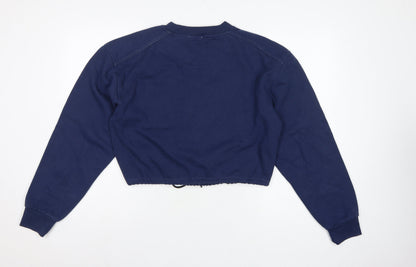 Kansas Women’s Blue M Cropped Logo Pocket Drawstring Sweatshirt