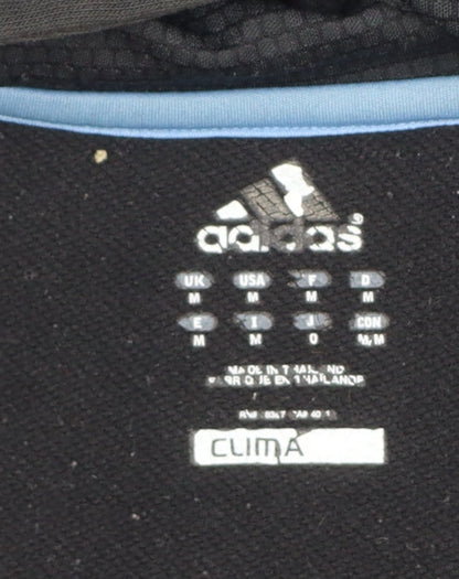 Adidas Men’s Black Blue M Full Zip Climacool Hooded Sports Hoodie