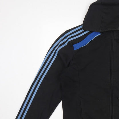 Adidas Men’s Black Blue M Full Zip Climacool Hooded Sports Hoodie