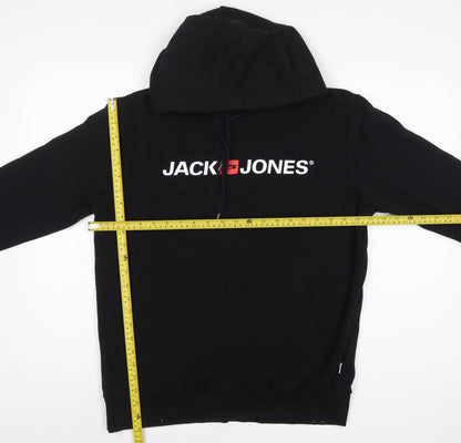 Jack & Jones Men’s Black L Logo Graphic Pullover Hoodie