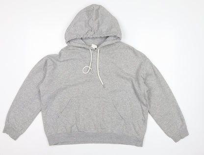 H&M Women Grey M Pullover Hoodie Drawstring Kangaroo Pocket