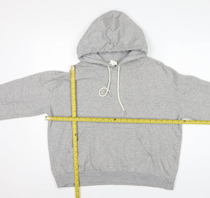 H&M Women Grey M Pullover Hoodie Drawstring Kangaroo Pocket