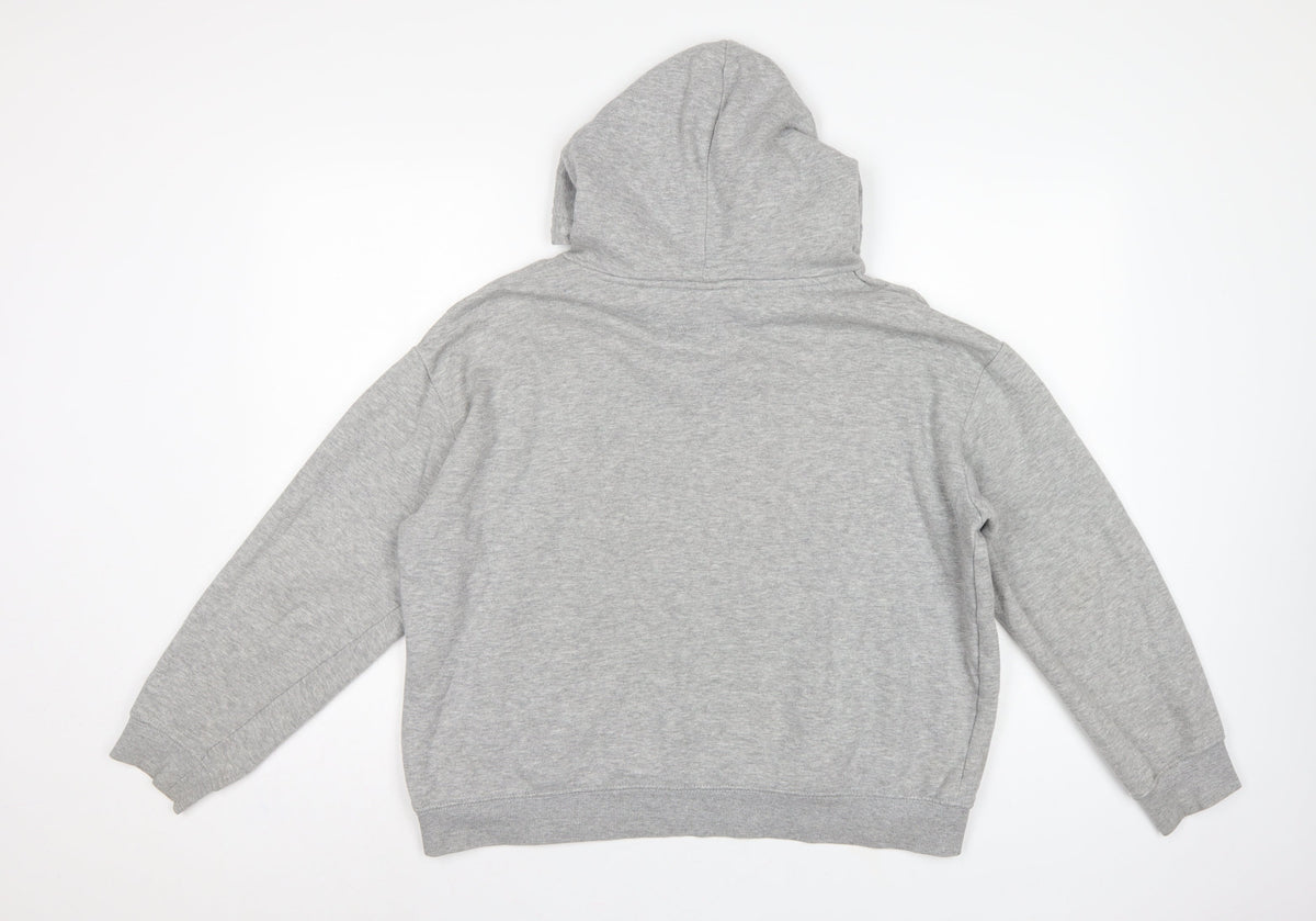 H&M Women Grey M Pullover Hoodie Drawstring Kangaroo Pocket