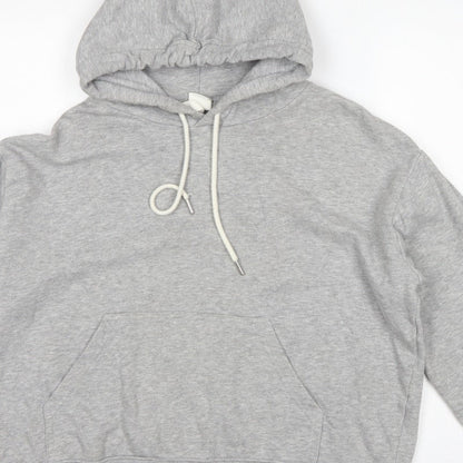 H&M Women Grey M Pullover Hoodie Drawstring Kangaroo Pocket