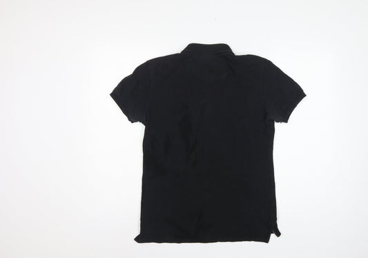 Back view of Lyle & Scott Men’s Black M Short Sleeve Logo Pique Polo Shirt