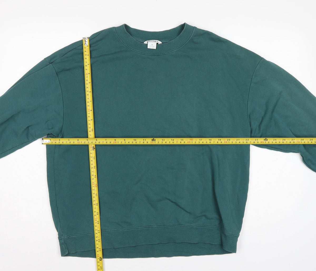 Monki Women’s Green Size 12 Relaxed Crew Neck Pullover Sweatshirt