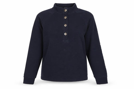 Baukjen Women’s Navy Blue UK 8 Henley Button Sweatshirt