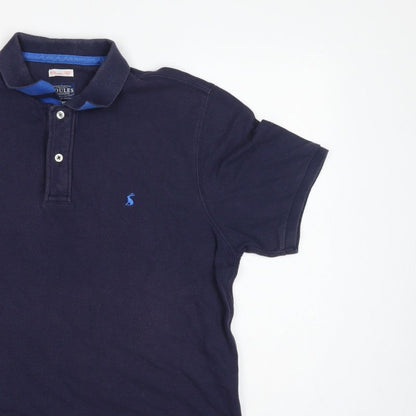 Joules Men’s Navy Blue L Classic Fit Cotton Polo Shirt Logo