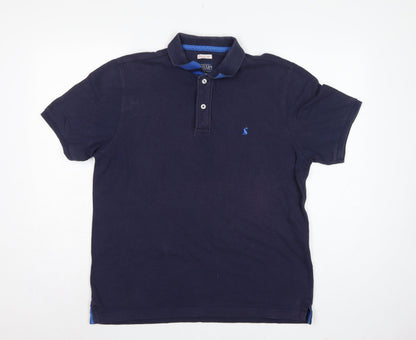 Joules Men’s Navy Blue L Classic Fit Cotton Polo Shirt Logo