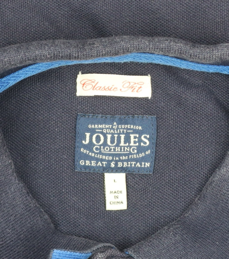 Joules Men’s Navy Blue L Classic Fit Cotton Polo Shirt Logo