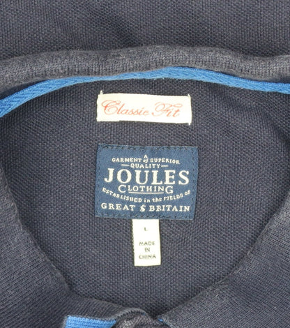 Joules Men’s Navy Blue L Classic Fit Cotton Polo Shirt Logo