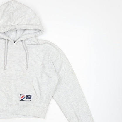 Superdry Women’s Grey UK 10 Logo Pullover Hoodie Cropped