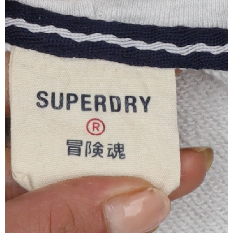 Superdry Women’s Grey UK 10 Logo Pullover Hoodie Cropped