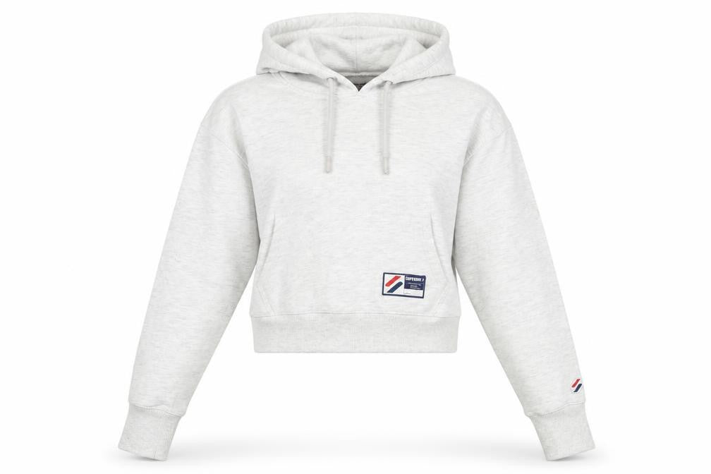 Superdry Women’s Grey UK 10 Logo Pullover Hoodie Cropped