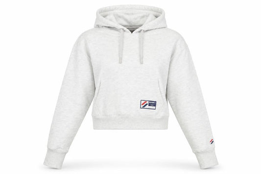 Superdry Women’s Grey UK 10 Logo Pullover Hoodie Cropped