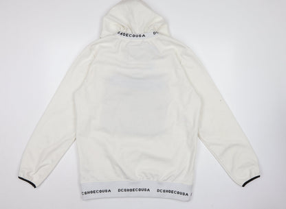 DC Shoes Men’s Ivory M Pullover Hoodie DWR Logo Check Pocket