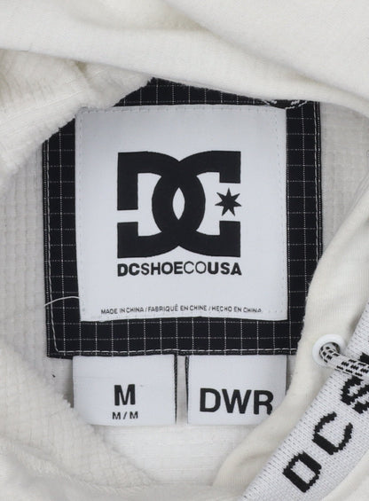 DC Shoes Men’s Ivory M Pullover Hoodie DWR Logo Check Pocket