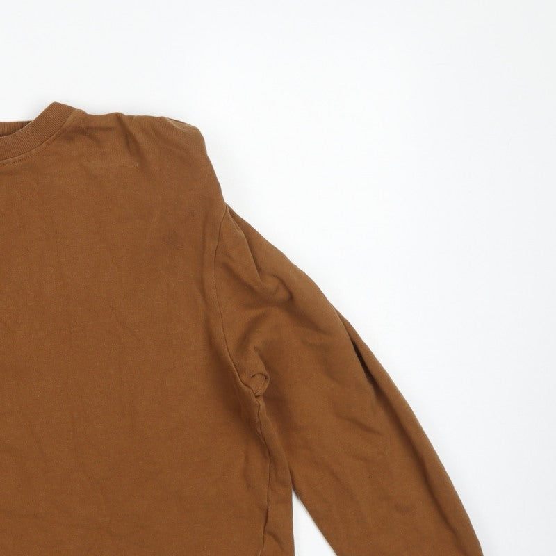 Whistles Women's Brown M Pullover Crew Neck Cotton Sweatshirt