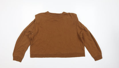 Whistles Women's Brown M Pullover Crew Neck Cotton Sweatshirt