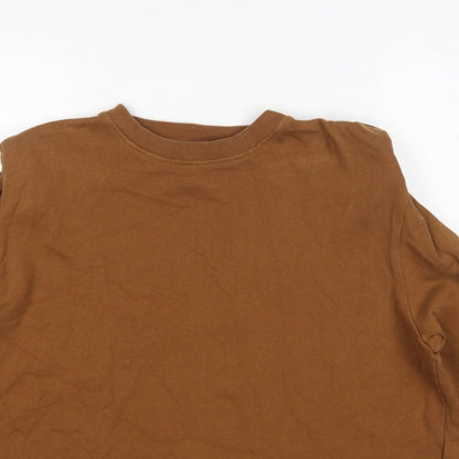 Whistles Women's Brown M Pullover Crew Neck Cotton Sweatshirt