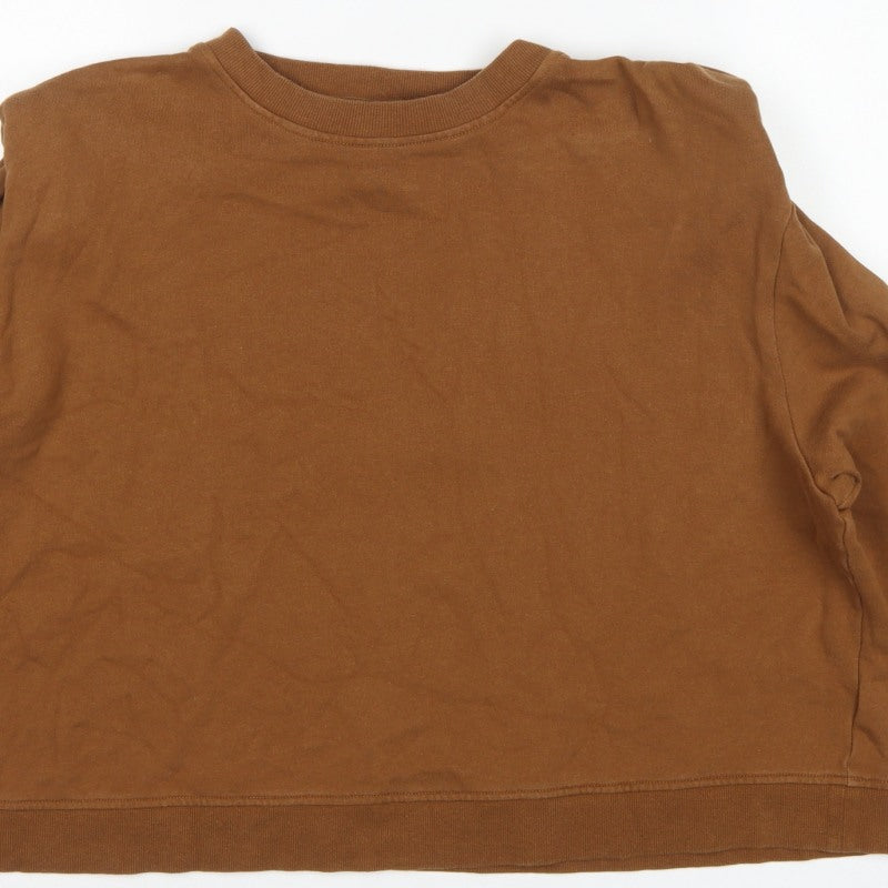 Whistles Women's Brown M Pullover Crew Neck Cotton Sweatshirt