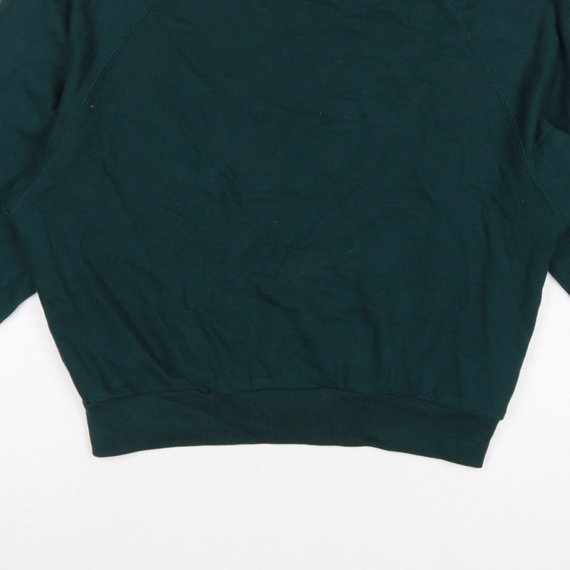 Uniqlo Unisex Adults Green L Crew Neck Raglan Pullover Sweatshirt