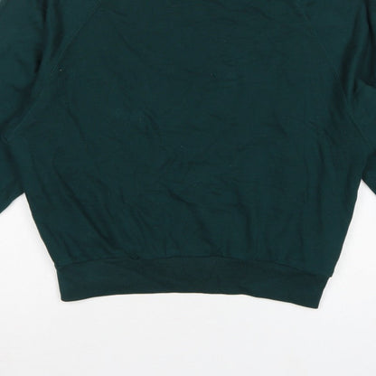 Uniqlo Unisex Adults Green L Crew Neck Raglan Pullover Sweatshirt