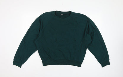 Uniqlo Unisex Adults Green L Crew Neck Raglan Pullover Sweatshirt