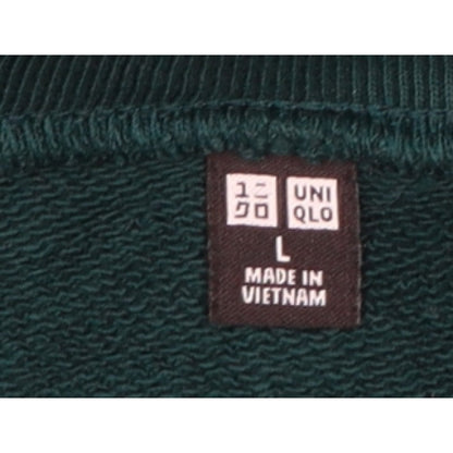 Uniqlo Unisex Adults Green L Crew Neck Raglan Pullover Sweatshirt