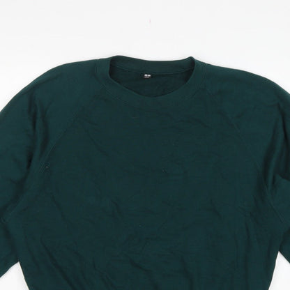 Uniqlo Unisex Adults Green L Crew Neck Raglan Pullover Sweatshirt