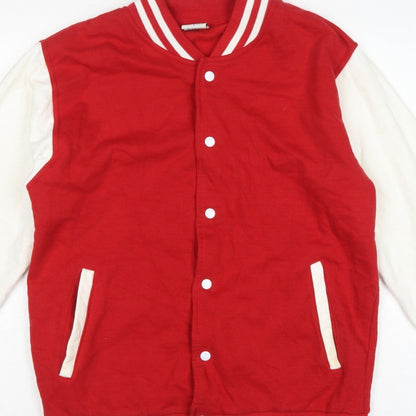 Stars & Stripes Men’s Red White L Varsity Snap Sweatshirt Jacket